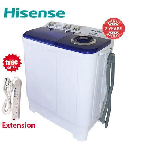 Hisense Washing Machine WSQB753W - 7.5Kg Twin Tub Top Load- White (2YRs WRTY)