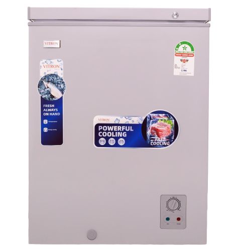 Vitron VDF142SG - Flip-top 137 Litres Chest Freezer - Silver (1YR WRTY)