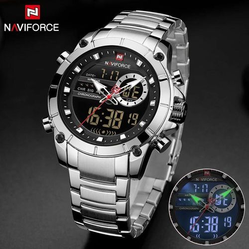 Naviforce Men's Classic Digital Analogue Dual time 30M water resistant watch